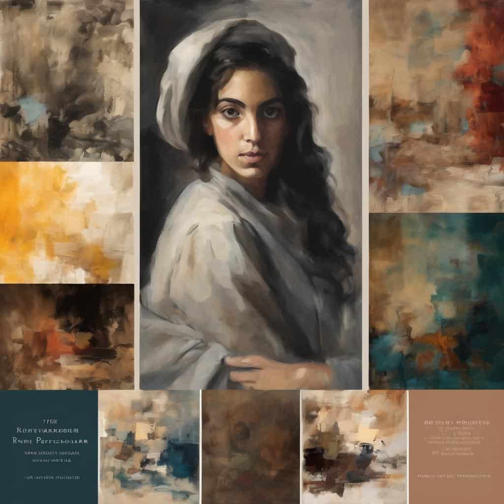 Ζωντανή πορτρέτο γυναίκας με έντονο βλέμμα και καστανά μαλλιά, σε αριστούργημα ζωγραφικής.