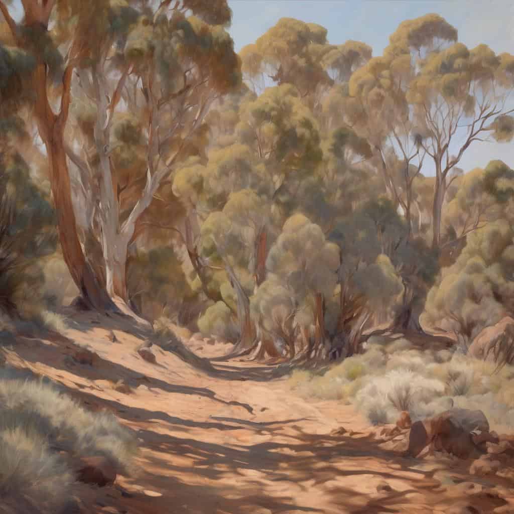 Γραμμένο μονοπάτι σε ελόχο δάσος, τέχνη αφηγήσεων χωρίς λόγια, φύση και γαλήνη, ζωγραφική τοπίου, η σύνθεση ως αφήγηση.